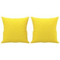 3-delige Loungeset met kussens stof lichtgeel - thumbnail