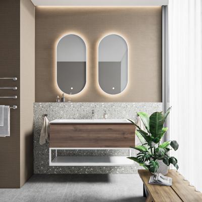 Badkamermeubelset BWS Anubis Frame 100cm 1 Lade Sonama Brown Eiken Met Wastafel (Naar Keuze) Badkamermeubelset BWS Anubis Frame 100cm 1 Lade Sonama Brown Eiken Met Wastafel (Naar Keuze)