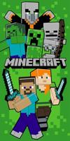 Minecraft groen strandlaken 70 x 140 cm - thumbnail