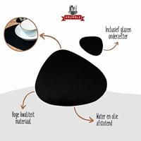 Krumble Placemat set design - 8 stuks - Zwart - thumbnail