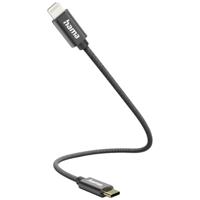Hama 00201601 USB-laadkabel USB 2.0 Apple Lightning stekker, USB-C stekker 0.20 m Zwart - thumbnail