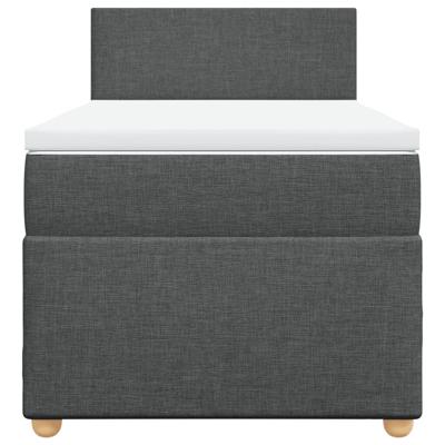 Boxspring met matras stof donkergrijs 100x200 cm