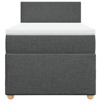 Boxspring met matras stof donkergrijs 100x200 cm - thumbnail