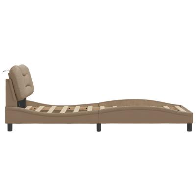 Bedframe met LED-verlichting kunstleer cappuccino 80x200 cm