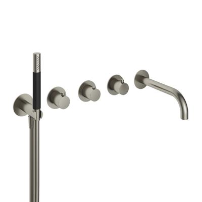 Badthermostaat Hotbath Cobber Inbouw Met Uitloop 2 Stopkranen Geborsteld Nikkel (excl. inbouwdeel)