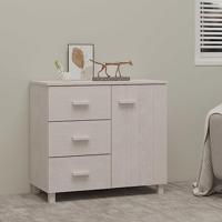 Dressoir HAMAR 90x40x80 cm massief grenenhout wit - thumbnail