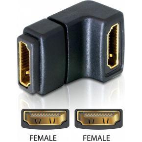 DeLOCK Adapter HDMI female > HDMI female 90° down HDMI 1.3 Zwart