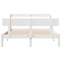 Bedframe zonder matras massief grenenhout wit 140x190 cm - thumbnail