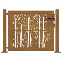 Poort 105x80 cm bamboe-ontwerp cortenstaal - thumbnail