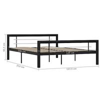Bedframe metaal zwart en wit 120x200 cm - thumbnail