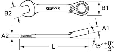KS Tools 503.4636 503.4636 Steek-ringratelsleutel Sleutelbreedte (metrisch) 13 mm