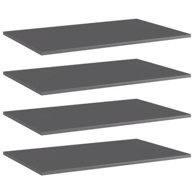 VidaXL Wandschappen 4 st 80x50x1,5 cm spaanplaat hoogglans grijs VidaXL Wandschappen 4 st 80x50x1,5 cm spaanplaat hoogglans grijs