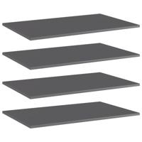 VidaXL Wandschappen 4 st 80x50x1,5 cm spaanplaat hoogglans grijs - thumbnail