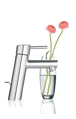 GROHE Concetto waterbesparende wastafelkraan medium met waste 28mm met temperatuurbegrenzer chroom 23450001