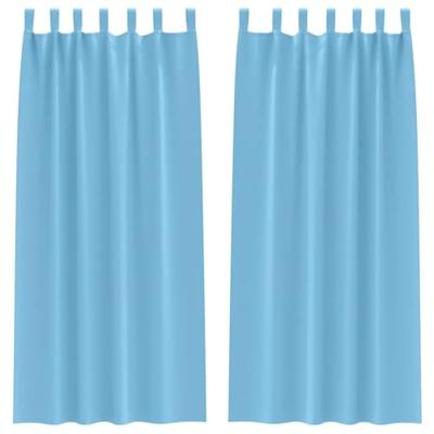 VidaXL Zwart-out gordijnen met ringen 2 pcs lichtblauw 225 x 140 cm