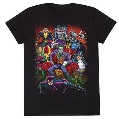 T-Shirt met Korte Mouwen DC Comics Villains Zwart Unisex - Maat: L