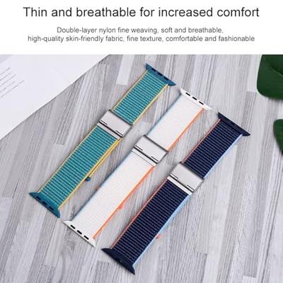 Nylon bandje met klemsluiting - Zwart - Geschikt voor Apple Watch 38mm / 40mm / 41mm / 42mm Nylon bandje met klemsluiting - Zwart - Geschikt voor Apple Watch 38mm / 40mm / 41mm / 42mm