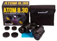 Levenhuk Atom 8x30 Water-Resistant Binoculars with Fully-Coated BK-7 Glass Optics, Strap and Carrying Bag, Adaptable to a Tripod - thumbnail