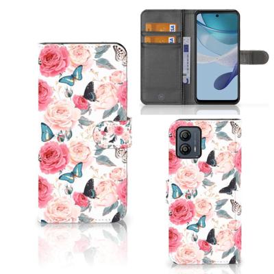 Motorola Moto G53 Hoesje Butterfly Roses Motorola Moto G53 Hoesje Butterfly Roses