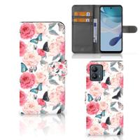 Motorola Moto G53 Hoesje Butterfly Roses - thumbnail