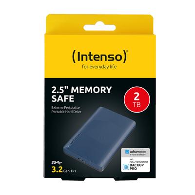 Intenso Memory Safe 2 TB Externe harde schijf (2,5 inch) Micro-USB 3.2 Gen 1 (USB 3.0) Blauw 6029585