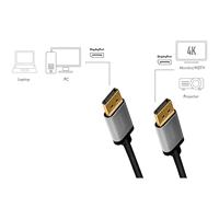 LogiLink DisplayPort AV Aansluitkabel [1x DisplayPort - 1x DisplayPort] 2 m Zwart/grijs - thumbnail