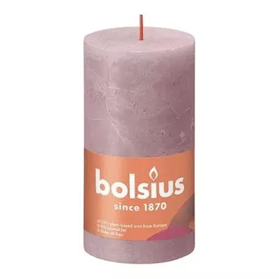Bolsius stompkaars rustiek shine 6.8x13cm ash rose - thumbnail