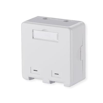 Metz Connect 1309150002KE Netwerkdoos Opbouw (op muur) Zonder connectoren 2 poorten Zuiver wit