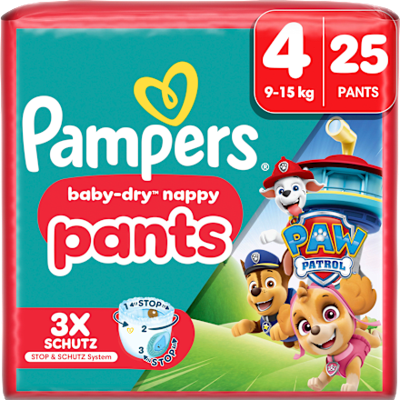 Pampers Pampers Babybroekje Baby Dry Paw Patrol maat 4 Maxi (9-15 kg), 25 stuks