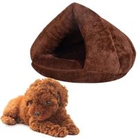 Driehoekige kat Kennel Warm dikker Mongoolse Yurt honden katten huis grootte: M 40 × 40 × 30 cm (donkere koffie) - thumbnail