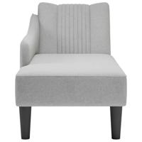 Chaise longue met rechterarmleuning stof wolk grijs - thumbnail