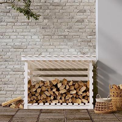 Haardhoutrek 108x73x79 cm massief grenenhout wit Haardhoutrek 108x73x79 cm massief grenenhout wit