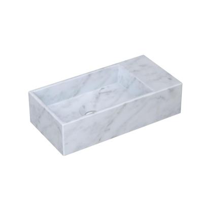 INK - Fontein Hardsteen Rechts Zonder Kraangat - 360x180x90 mm - Mat Wit Marmer
