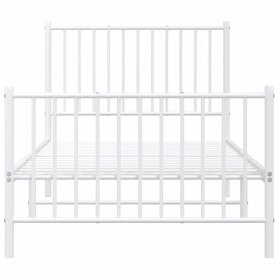Bedframe met hoofd- en voeteneinde staal wit