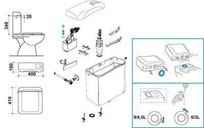 Cornat Spoelkast Halios Opzet Duo Wi - SPK1300 Cornat Spoelkast Halios Opzet Duo Wi - SPK1300