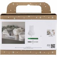 Creativ Company Mini hobbyset hars gieten, kerstbomen, wit, 1 doos - thumbnail