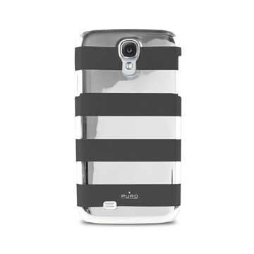 Samsung Galaxy S4 i9500, i9505 Puro Stripe Case - Grijs / Zwart Samsung Galaxy S4 i9500, i9505 Puro Stripe Case - Grijs / Zwart