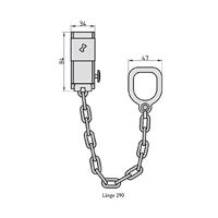 Basi 6500-0011 Deurketting afsluitbaar Zilver - thumbnail