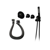 Thermostatische inbouw badkraan SET 01 met badvulcombinatie en handdouche mat zwart - thumbnail