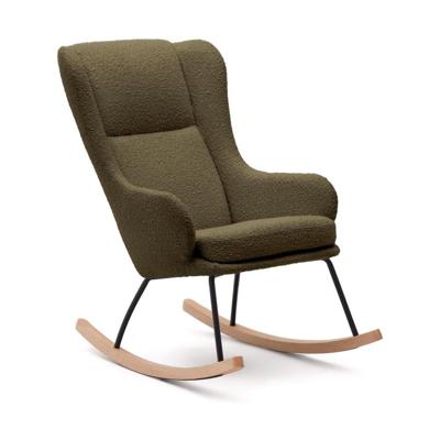 Kave Home Maustin schommelstoel bouclé Donkergroen