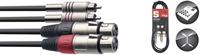 Stagg STC060CMXF 2x XLR female naar 2x RCA male kabel 60cm - thumbnail
