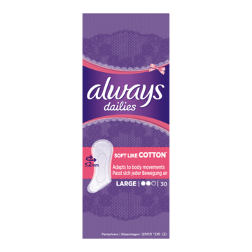 Always Soft Like Cotton inlegkruisje Large Classic, pak van 30 stuks