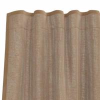 Gordijnen voile met roedezakken 2 st lichtbruin - thumbnail