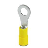 Phoenix Contact 3240029 Ringkabelschoen Dwarsdoorsnede (max.): 6 mm² Schachtdiameter: 6.50 mm Deels geïsoleerd Geel 25 stuk(s) - thumbnail