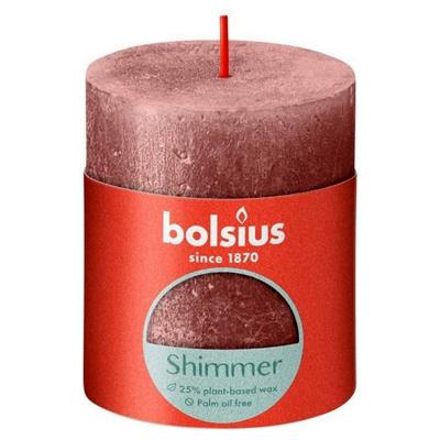 Bolsius shimmer rustiekkaars 80/68 roze