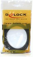 Delock 84407 HDMI-kabel HDMI Aansluitkabel HDMI-A-stekker 2 m Zwart Rond, Afgeschermd, Vergulde steekcontacten, Verdraaid - thumbnail
