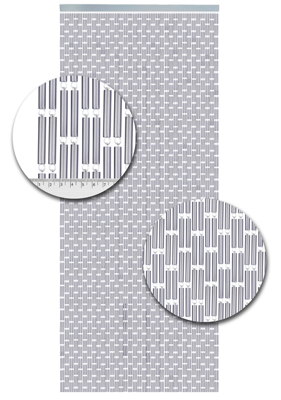 Vliegengordijn Hulzen Verspringen Zilver - 100cm x 240cm