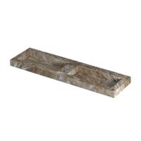 INK Pitch Wastafel keramische slab bak dubbel met drain en front en side skirts zonder kraangaten 160x45x9 Earth glossy - thumbnail