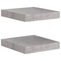 Wandschappen 2 st zwevend 23x23,5x3,8 cm MDF betongrijs - thumbnail