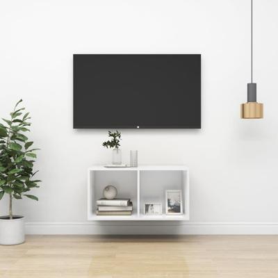 Tv-wandmeubel 37x37x72 cm bewerkt hout wit